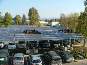 Aerial view showing solar panels